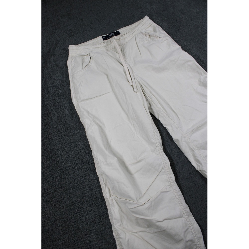 Hollister Adjustable-Rise Parachute Baggy Pants Cream XS Cotton Blend Streetwear